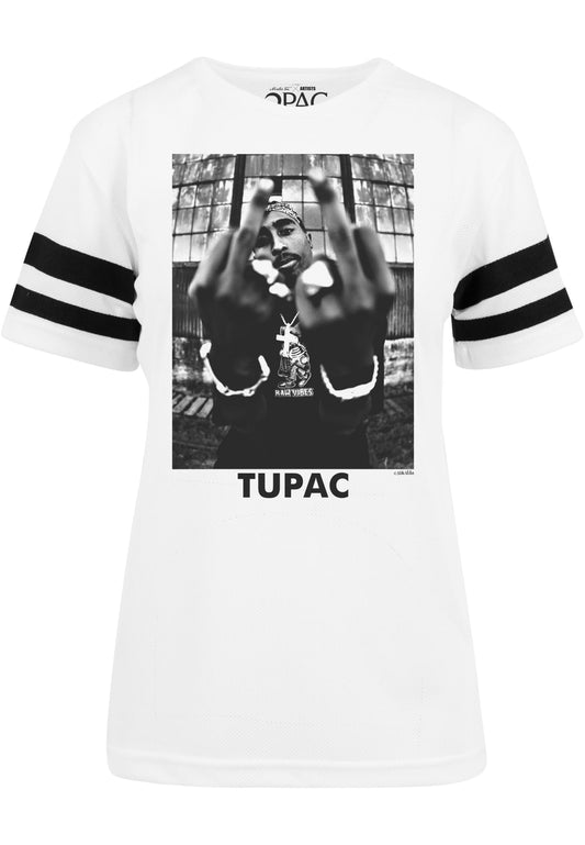 Mister Tee Ladies Tupac Shakur Stripes T-Shirt white - T-Shirts - Mister Tee - BAWRZ®