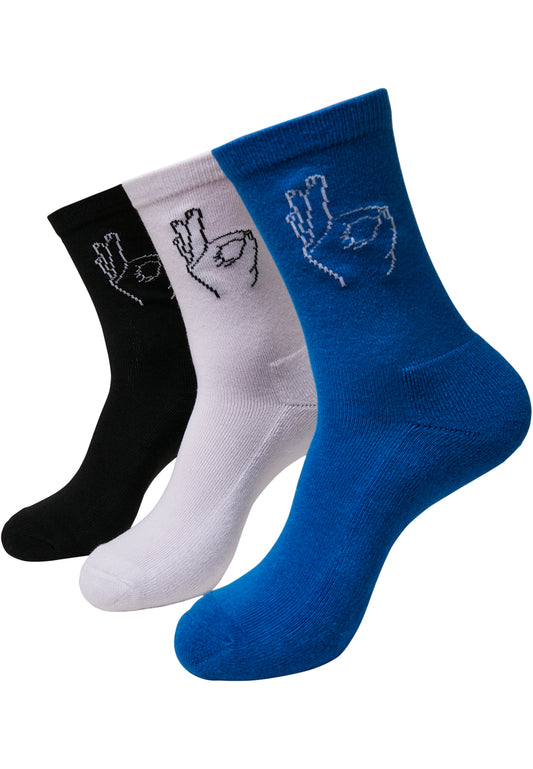 Mister Tee Salty Socks 3-Pack black/white/blue - Socks - Mister Tee - BAWRZ®
