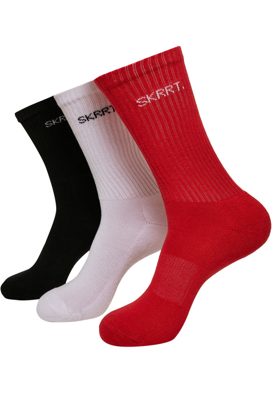 Mister Tee Skrrt. Socks 3-Pack red/white/black - Socks - Mister Tee - BAWRZ®