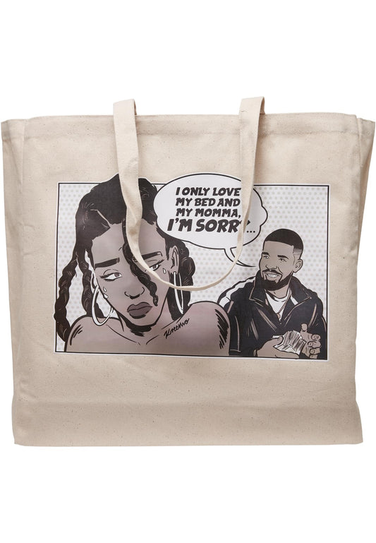 Mister Tee Sorry Oversize Canvas Tote Bag off white - Bags - Mister Tee - BAWRZ®